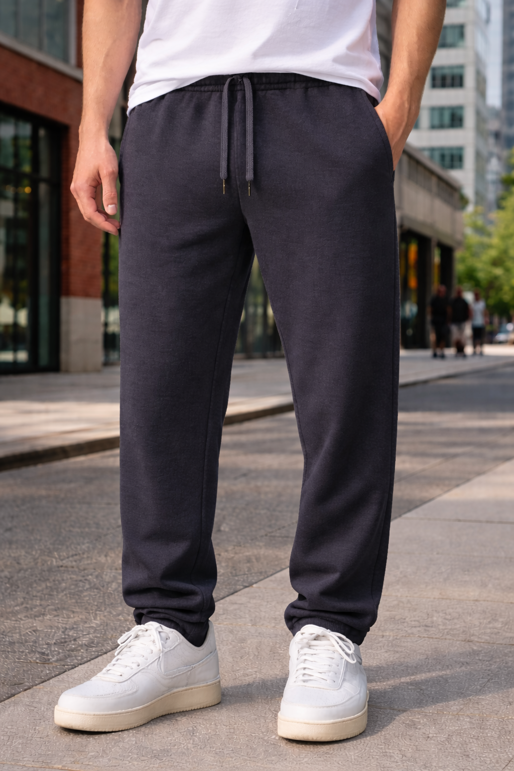 Grey Cotton Unisex Straight Fit Jogger Pants