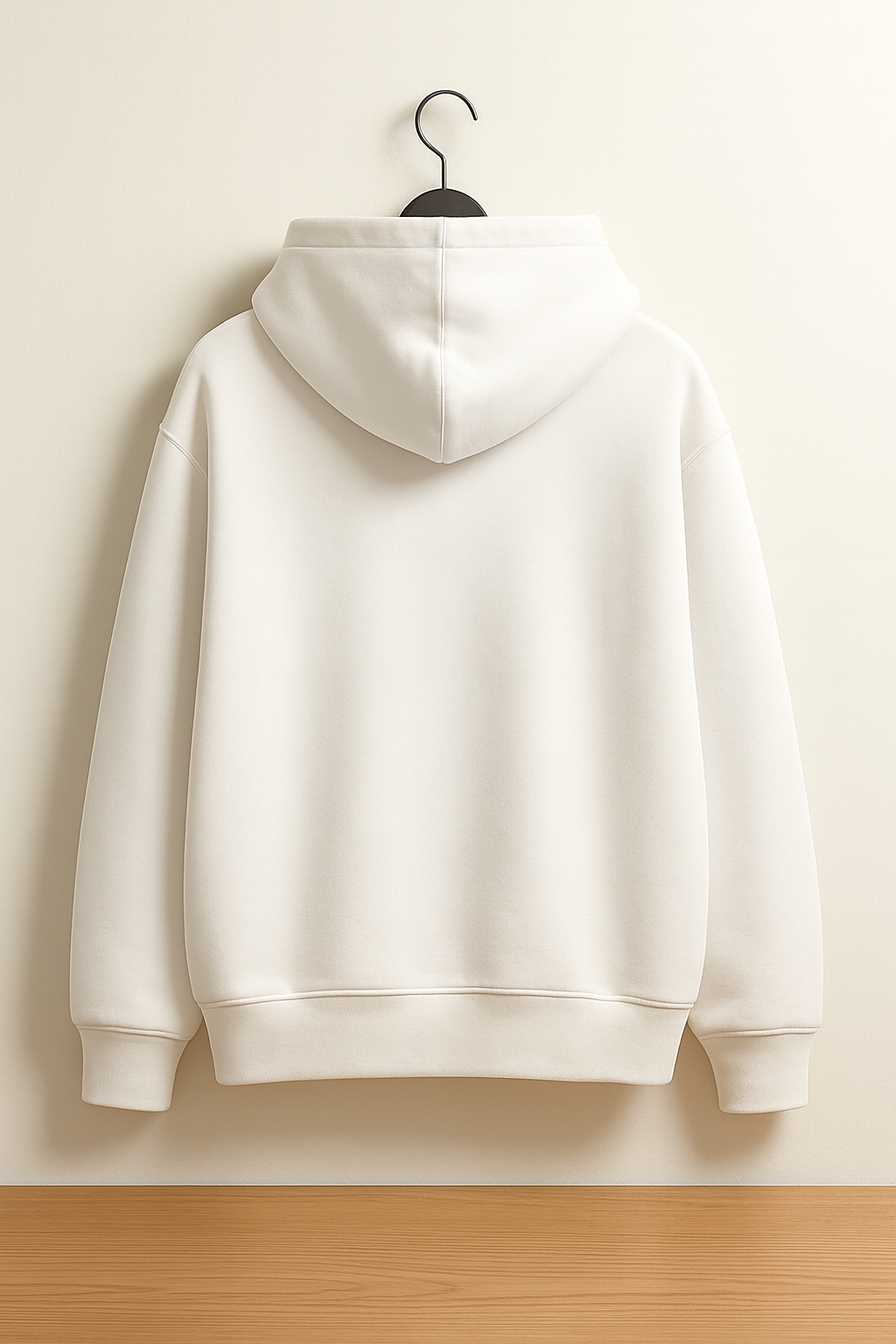 White Cotton Unisex Hoodie - 350GSM Anti-Fade Fabric