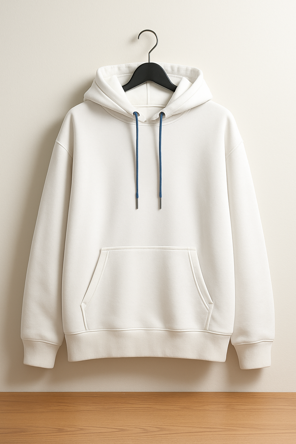 White Cotton Unisex Hoodie - 350GSM Anti-Fade Fabric
