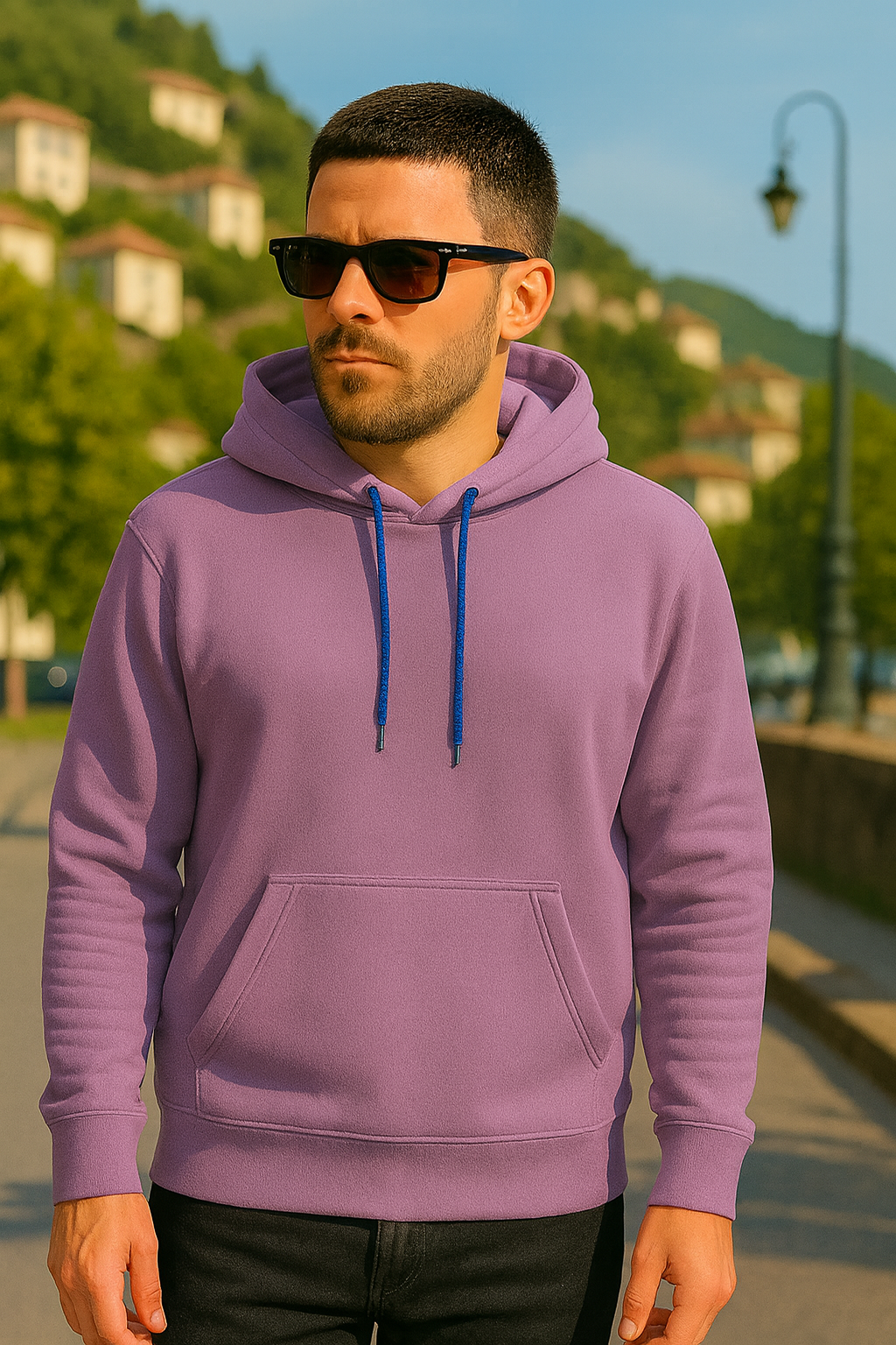 Lavender Cotton Unisex Hoodie - 350GSM Anti-Fade Fabric