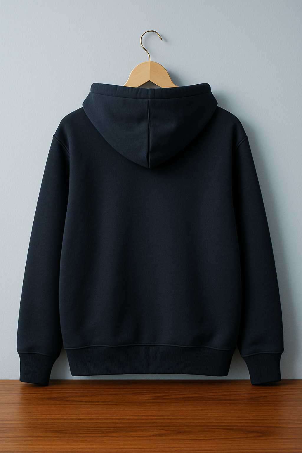 Navy Plain Cotton Hoodie For Unisex - 320GSM Anti-Fade Fabric