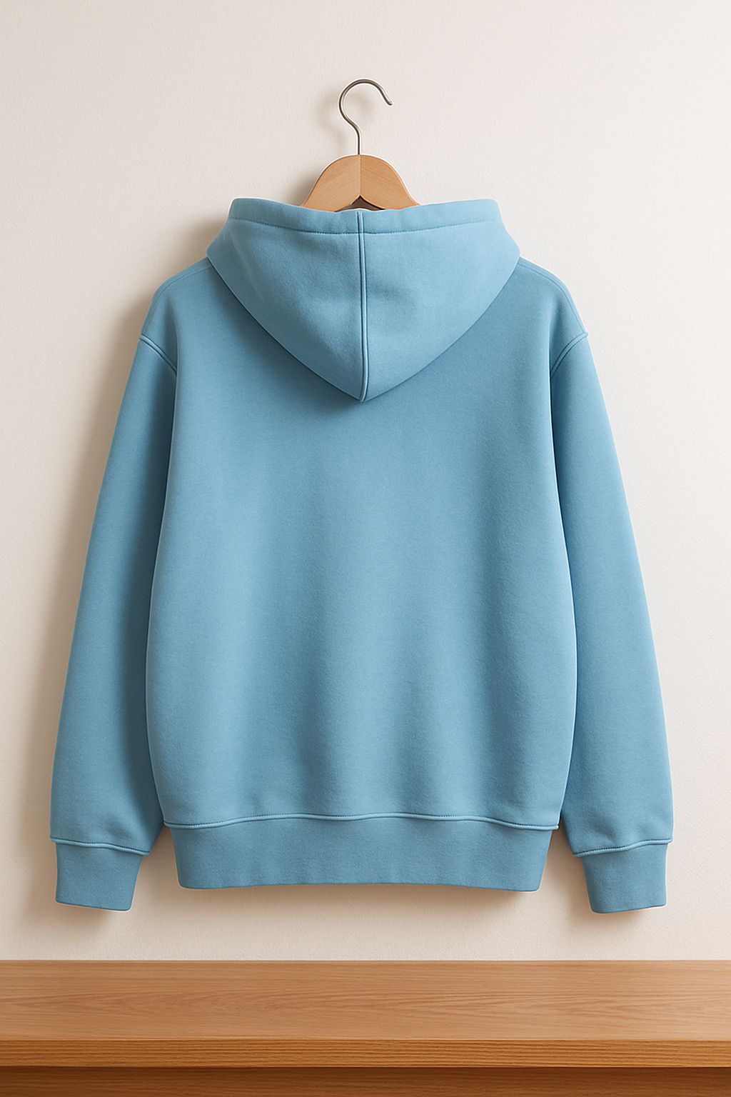 Sky Blue Cotton Unisex Hoodie - 350GSM Anti-Fade Fabric