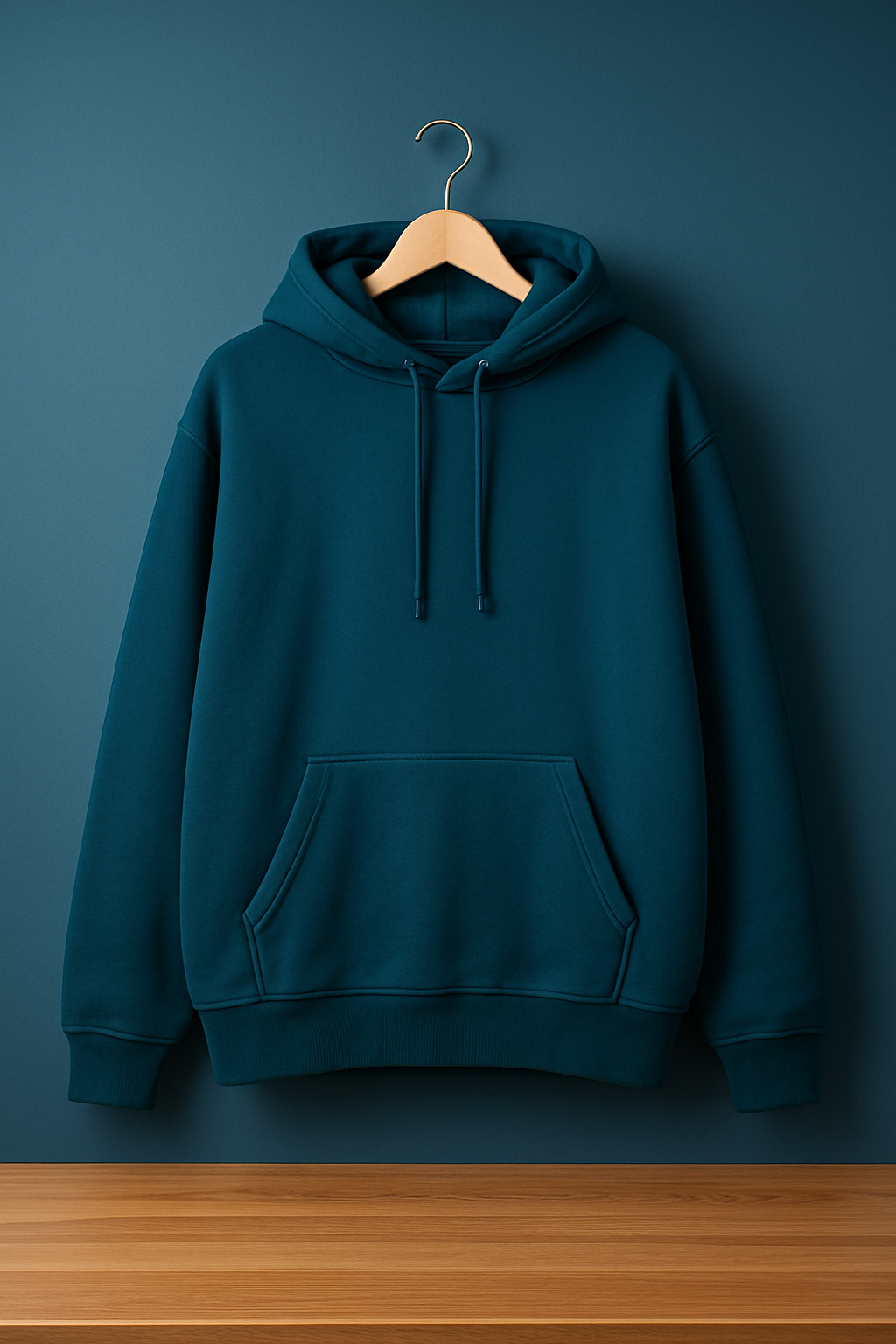 Teal Cotton Hoodie For Unisex - 350GSM Anti-Fade Fabric