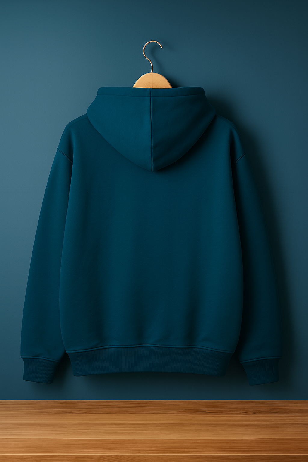 Teal Cotton Hoodie For Unisex - 350GSM Anti-Fade Fabric